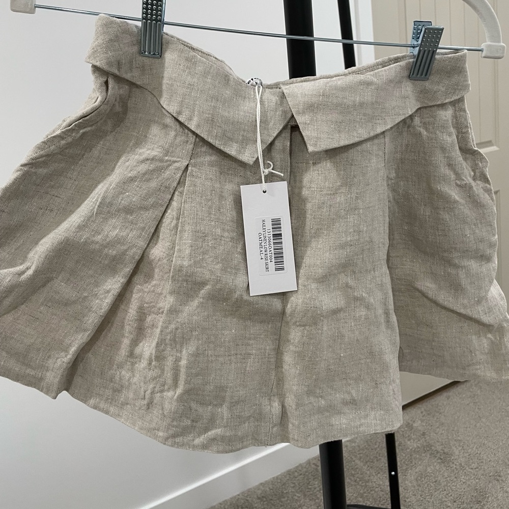 Reformation Hailey Low Rise Linen Skirt